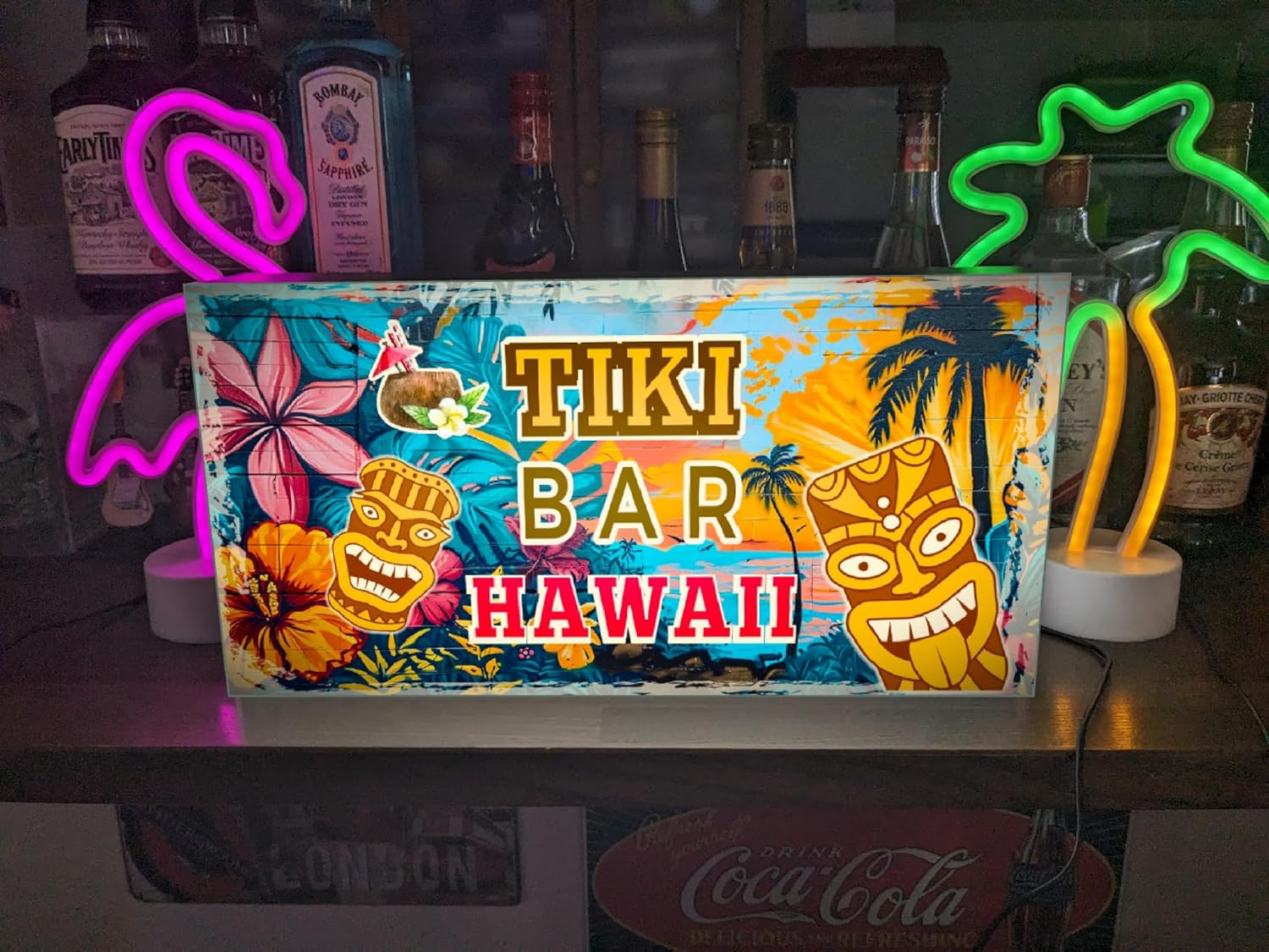 ビンテージ風90.sハワイアンティキバー 木製サイン! TIKI カクテル ビンテージ風90.sハワイアンティキバー 木製サイン! TIKI カクテル